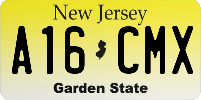 NJ license plate A16CMX