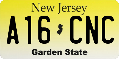 NJ license plate A16CNC