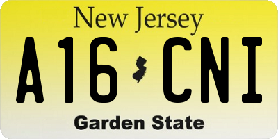 NJ license plate A16CNI