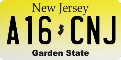 NJ license plate A16CNJ