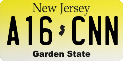 NJ license plate A16CNN