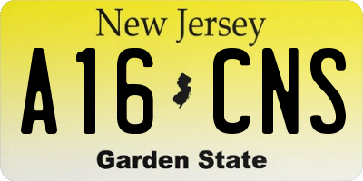 NJ license plate A16CNS