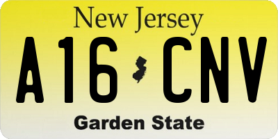 NJ license plate A16CNV