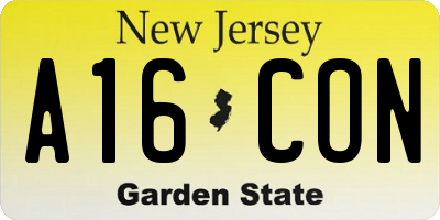 NJ license plate A16CON