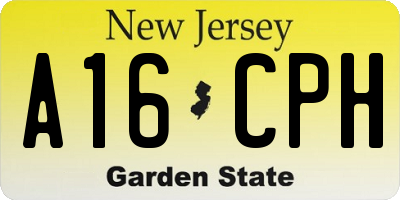 NJ license plate A16CPH