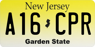 NJ license plate A16CPR