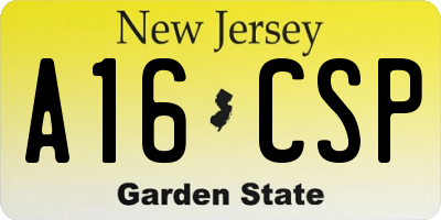 NJ license plate A16CSP