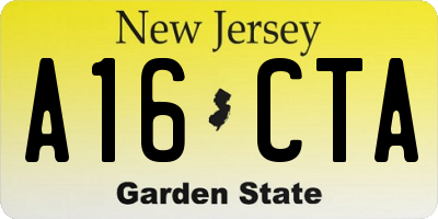 NJ license plate A16CTA