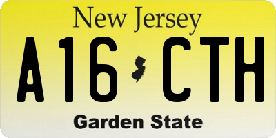 NJ license plate A16CTH