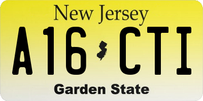 NJ license plate A16CTI