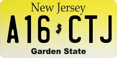 NJ license plate A16CTJ