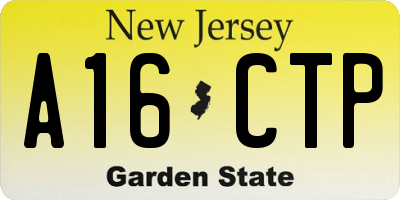 NJ license plate A16CTP