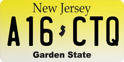 NJ license plate A16CTQ