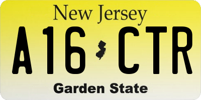 NJ license plate A16CTR