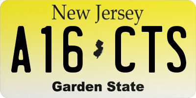NJ license plate A16CTS