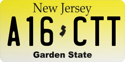 NJ license plate A16CTT