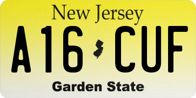 NJ license plate A16CUF