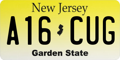NJ license plate A16CUG