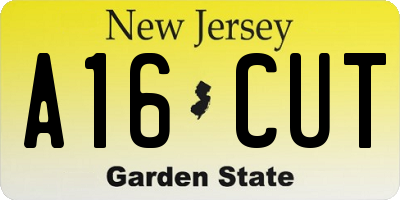 NJ license plate A16CUT
