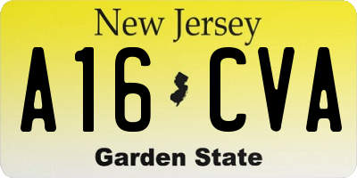 NJ license plate A16CVA