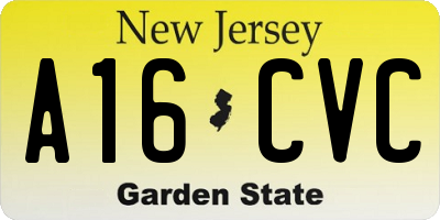 NJ license plate A16CVC