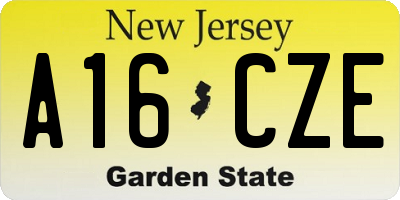 NJ license plate A16CZE