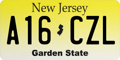 NJ license plate A16CZL