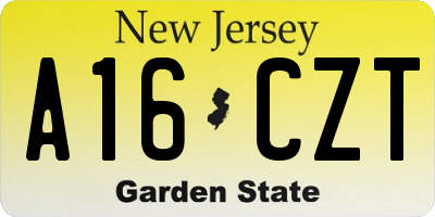 NJ license plate A16CZT