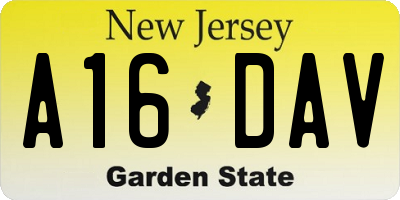 NJ license plate A16DAV