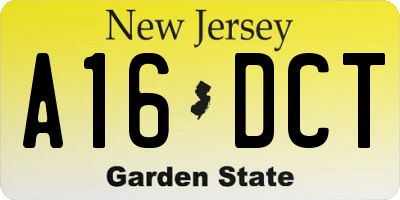 NJ license plate A16DCT