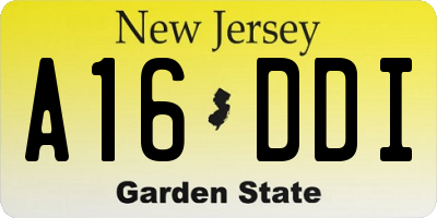 NJ license plate A16DDI