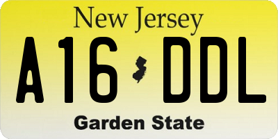 NJ license plate A16DDL