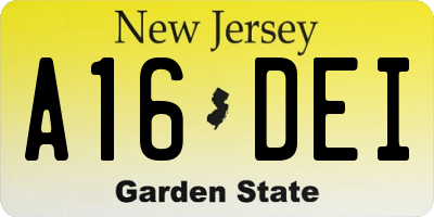 NJ license plate A16DEI