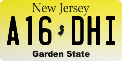 NJ license plate A16DHI