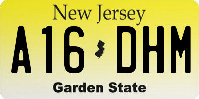 NJ license plate A16DHM