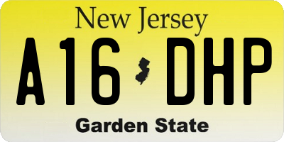 NJ license plate A16DHP