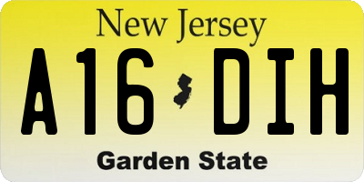 NJ license plate A16DIH