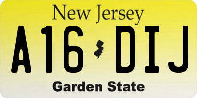 NJ license plate A16DIJ