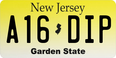 NJ license plate A16DIP