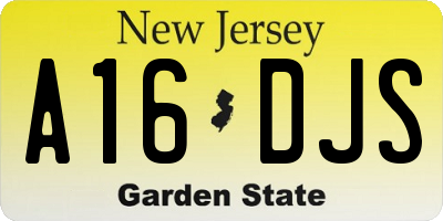 NJ license plate A16DJS