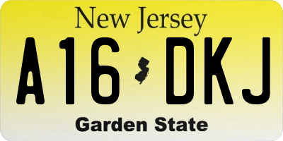 NJ license plate A16DKJ