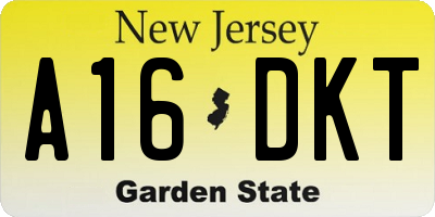NJ license plate A16DKT