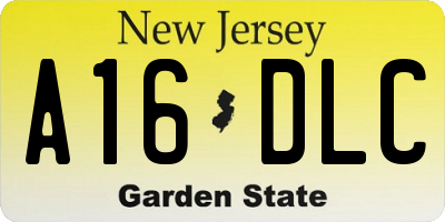 NJ license plate A16DLC