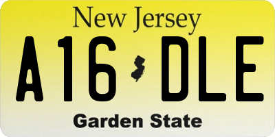 NJ license plate A16DLE