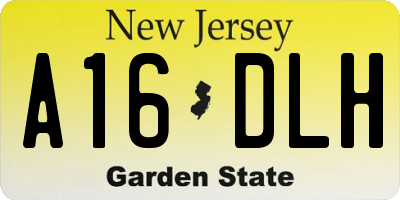 NJ license plate A16DLH