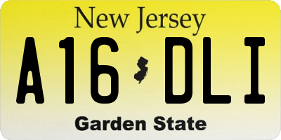 NJ license plate A16DLI