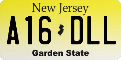 NJ license plate A16DLL