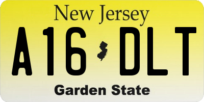 NJ license plate A16DLT