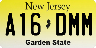 NJ license plate A16DMM