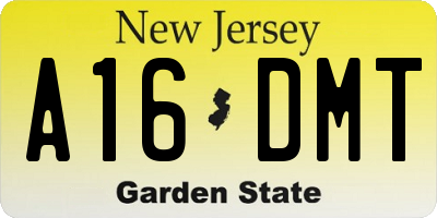 NJ license plate A16DMT